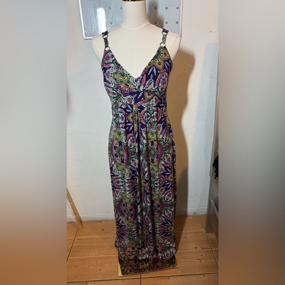 Snap Womens Maxi Dress Multi-color Size Large